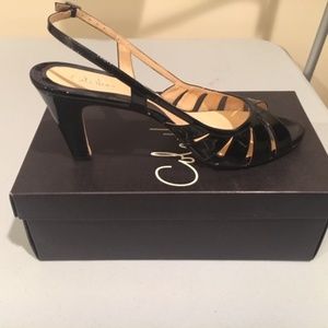 Cole Haan Black Patent Slingback Sandal